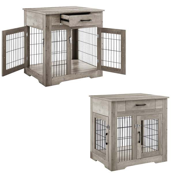 Tucker Murphy Pet™ 29.9"L Wood Look Dog Kennel End Table With Drawer